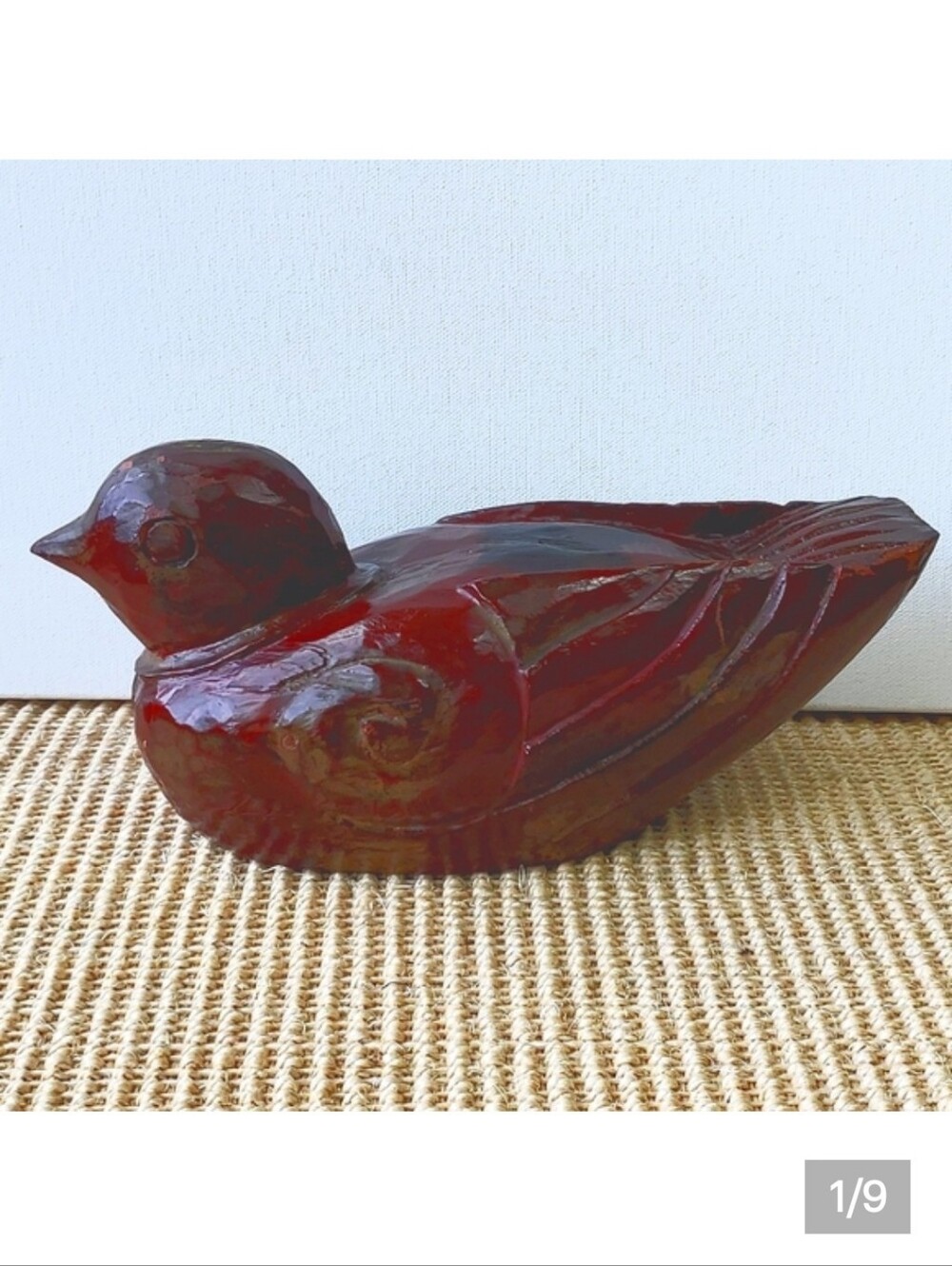 Vintage Large Primitive Carved Solid Wood Bird Cottagecore Decor